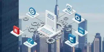 Legislative impact on e-commerce platforms with interconnected digital icons and regulatory documents.