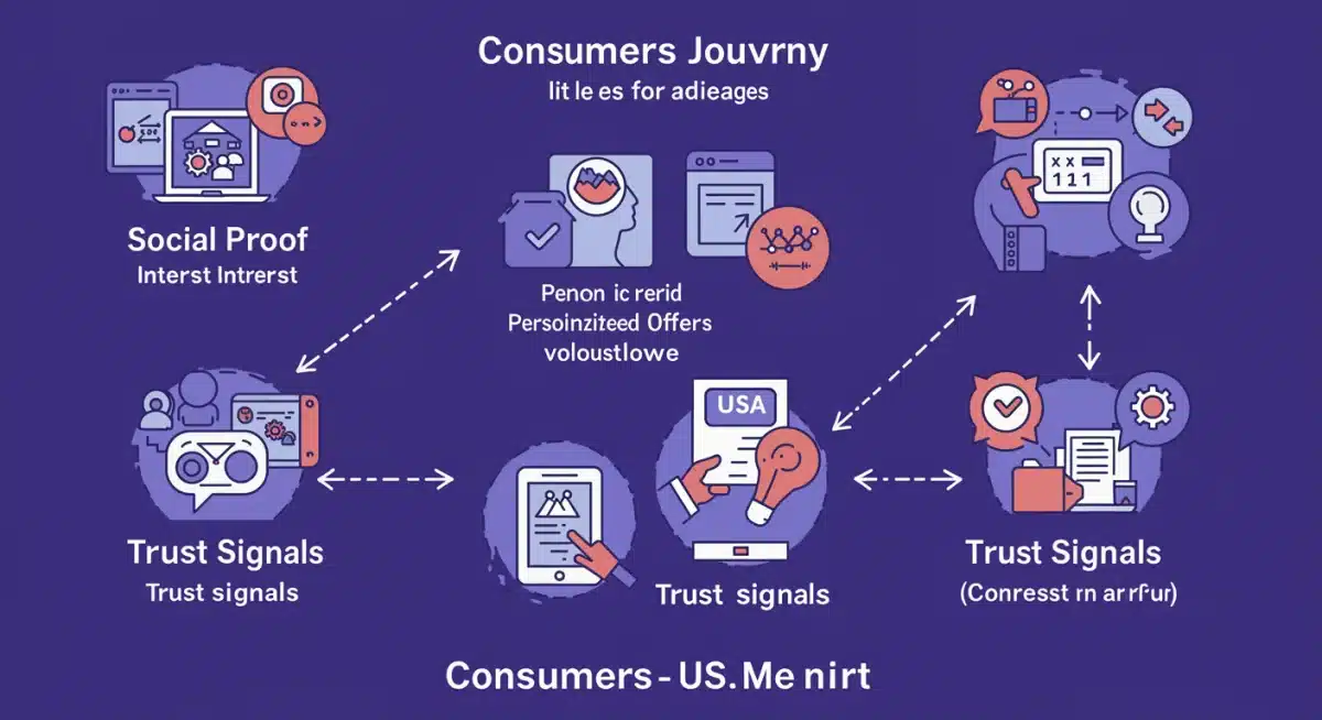 Consumer journey map showing online decision points and conversion factors in the US market.