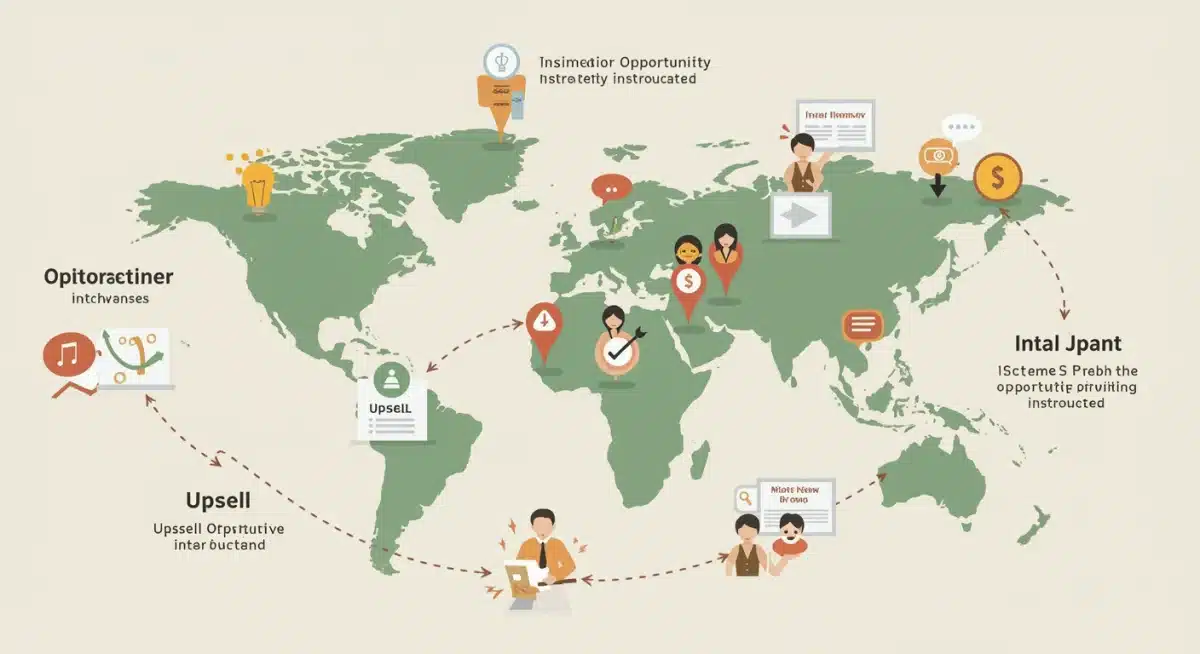 Customer journey map illustrating strategic upsell touchpoints for increased CLV.