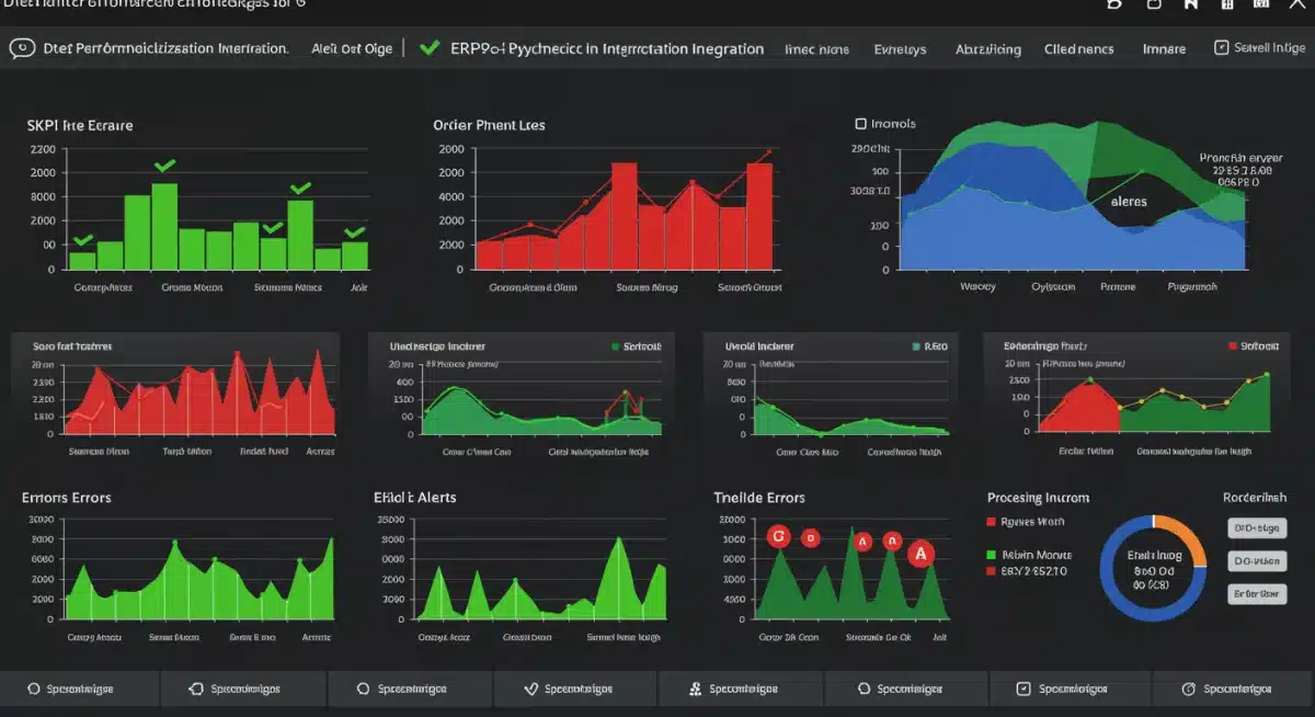 Dashboard showing ERP E-commerce integration KPIs and error reduction