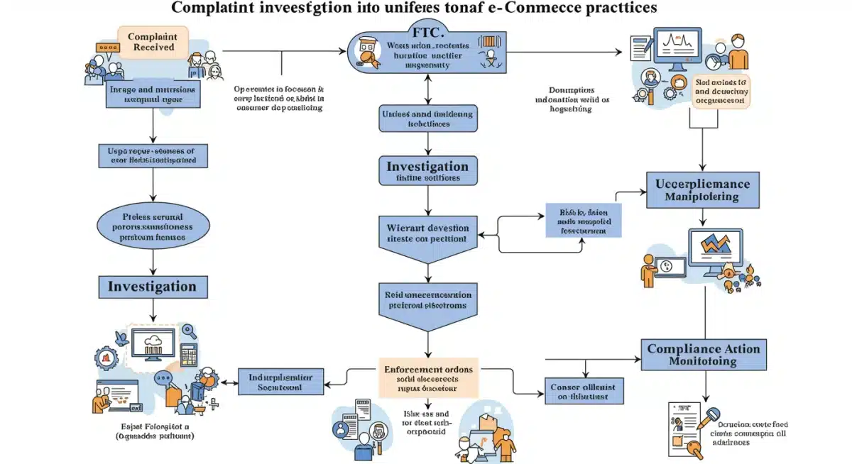 FTC investigation flowchart for unfair e-commerce practices.