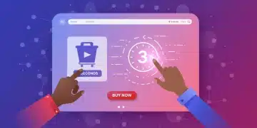 Futuristic e-commerce interface with rapid purchase intent
