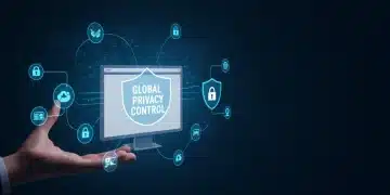 Global Privacy Control icon safeguarding e-commerce data in 2025
