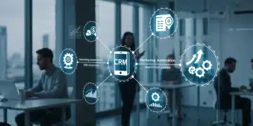 Integrated CRM and marketing automation platforms showing a 25% lead conversion increase