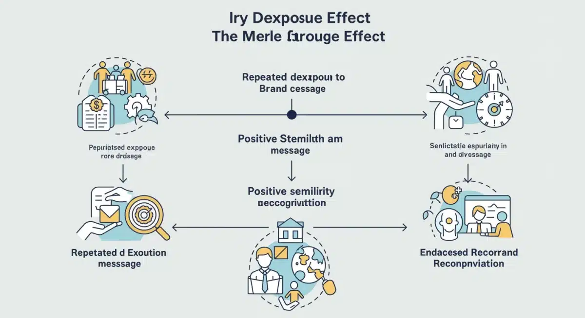 Psychological process of mere exposure effect diagram