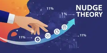 Conceptual illustration of Nudge Theory guiding choices for increased engagement