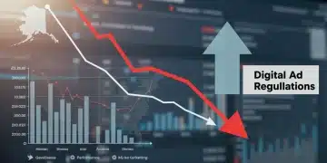 Q1 2025 sales performance chart with digital ad regulation impact