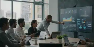 Sales professionals engaging in dynamic 2025 sales training, utilizing digital tools and collaborative learning to enhance their skills.