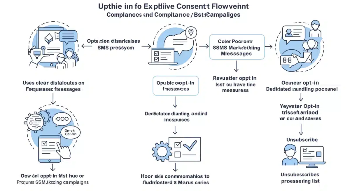 SMS marketing explicit consent flowchart for TCPA compliance