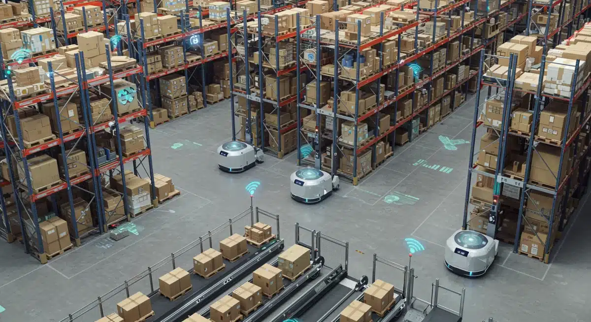 Automated warehouse robots driven by AI for inventory optimization